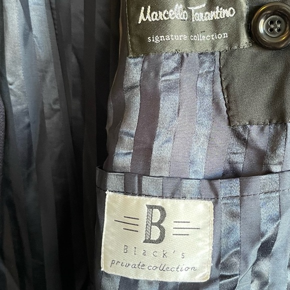 Vintage Marcello Tarantino Couture Wool Navy Coat,  Tessuto Italiano - Picture 3 of 5